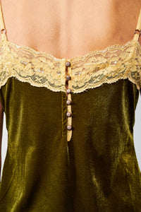 Aratta,Velvet, Strapped Camisole Top in Olive-Gifts