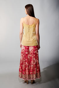 Aratta, Velvet , Strapped Camisole Top in Ivory-New Tops