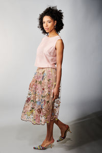 Aratta, Tulle, Roman Holiday Skirt with Embroidery-