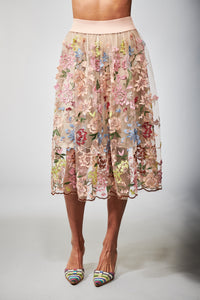 Aratta, Tulle, Roman Holiday Skirt with Embroidery-Aratta