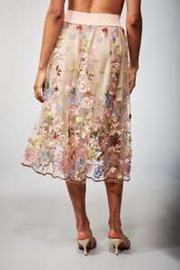 Aratta, Tulle, Roman Holiday Skirt with Embroidery-Aratta