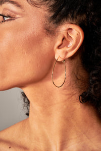 Theia Jewelry, Hoops, thin and delicate tear drop hoop earrings in Gold-New Arrivals