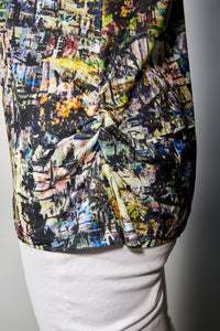 Kozan, Knit,  Mia Long Sleeve Top in City print-Tops
