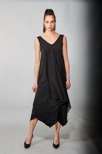Kozan, Mesh, Mills Dress in Black Layers-Midi Dress