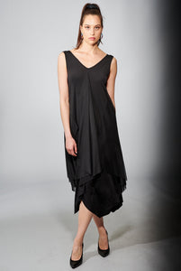 Kozan, Mesh, Mills Dress in Black Layers-Midi Dress