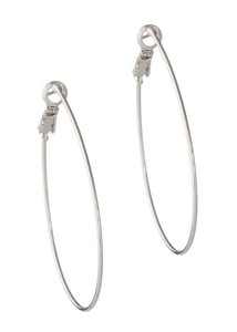 Theia Jewelry, Hoops, Thin and Delicate Tear Drop Hoop Earrings in White Gold-Theia Jewelry