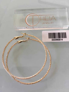 Theia Jewelry, Hoops, Round Diamond Dust Hoop Earrings in Gold Finish-