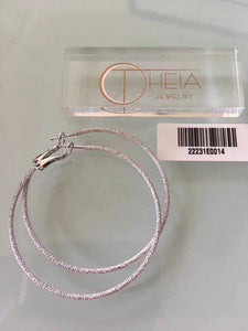 Theia Jewelry, Hoops, Round Diamond Dust Hoop Earrings in Gold Finish-Theia Jewelry