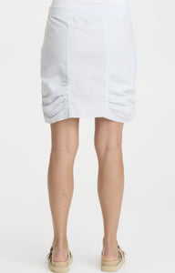 XCVI Wearables, Cotton, Leland Ruched Mini Skirt in Ice Blue-XCVI Wearables