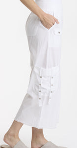XCVI, Cotton, Femke Cargo Crop Pant in White-