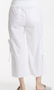 XCVI, Cotton, Femke Cargo Crop Pant in White-