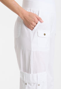 XCVI, Cotton, Femke Cargo Crop Pant in White-XCVI Wearables