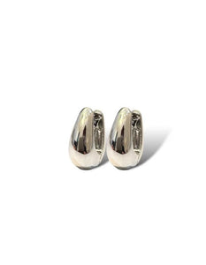 Theia Jewelry, Hoops, Madison Pear Huggies in White Gold-New Arrivals