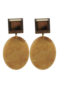 -New AccessoriesFrancine Bramli, Resin, Arnelie Disc Earrings in Marbled Camel
