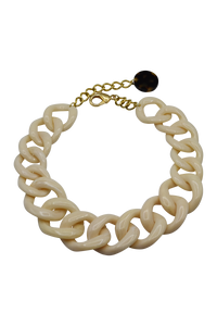 -New AccessoriesFrancine Bramli, Resin, Maille Links Necklace in Marbled Ivory