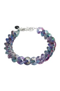 Francine Bramli,Resin, Maille Link Necklace in Ameythst /Blue-Jewelry