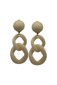 Francine Bramli, Resin, Maille Links Earring in Marbled Ivory-New Accessories