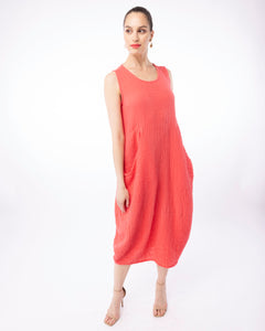 cotton gauze maxi dress Kozan Kozan, Cotton Gauze, Heath Sleeveless Maxi Dress in papaya – Garbolino Boutique
