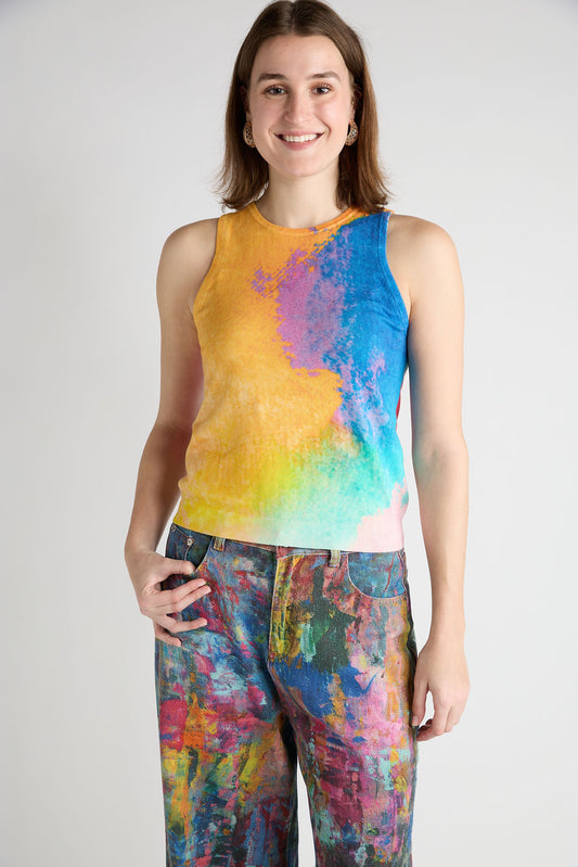 Aldo Martins, Knit, Sleeveless Sweater in watercolor pink