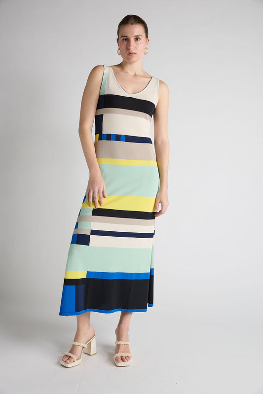 Aldo Martins Knit Color Block Maxi Dress at Garbolino Boutique in Federal Hill Providence RI