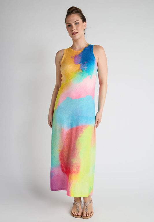 Aldo Martins, Knit, Sleeveless Maxi Dress in watercolor pink