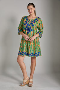 white christmas dresses Modaposa, Cotton, Elina Shift Midi Dress in Plaza de Espana Print M=8/10