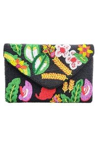 Aratta, Fantasy Hand Embellished Clutch in Tropical Night-New Arrivals