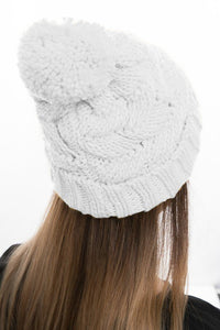 Fashion Collection, cable knit beanie with pom-Hats