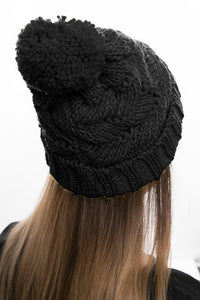 -HatsFashion Collection, cable knit beanie with pom
