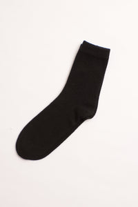 Crush Cashmere, Sustainable Cashmere crew socks in black-Crush Cashmere, Sustainable Cashmere crew socks in black
