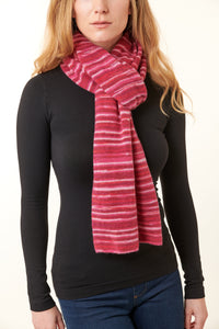 Kier & J, cashmere long scarf in tye dye red 19x84-Kier & J Cashmere