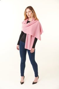 Kier & J, Cashmere long scarf in pink 77x18-Luxury Knitwear