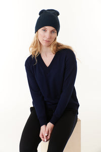 ribbed knit beanie with destruction-ribbed knit beanie with destruction
