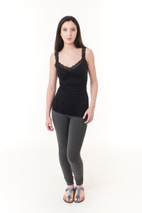 seamless lace trimmed corset camisole-Tank Tops