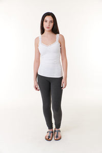 seamless lace trimmed corset camisole-