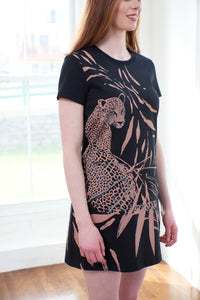Desigual, cotton mini dress with jaguar print-Dresses
