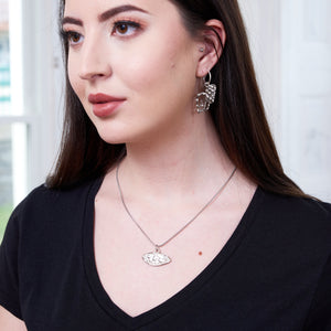 Ioanna Korbela, Silver evil eye pendant necklace-
