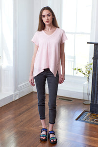 WILT, cotton short sleeve slant hem tee shirt-