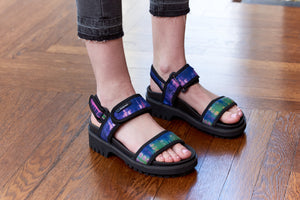 -DesigualDesigual, neoprene purple tie-dye trekking sandals