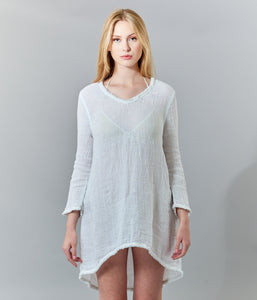 -Mini DressHaris Cotton, Linen Gauze tunic dress