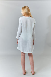 Haris Cotton, Linen Gauze tunic dress-Dresses