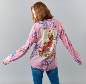 Nu Vintage, embroidered blouse with custom butterfly patch-Nu Vintage, embroidered blouse with custom butterfly patch