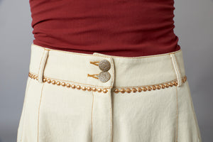 Aratta, Denim, high waist wide leg trouser with embroidery-Denim