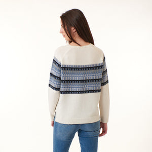 SWTR, wool cashmere blend, fair isle crew neck sweater-Luxury Knitwear