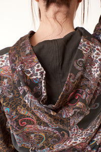 Robert Graham, cotton hoodie in brown cheetah paisley print-Gifts for the Fashionista