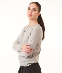 SWTR, merino wool cashmere blend, keyhole crew neck sweater-High End