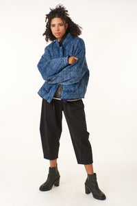 -OuterwearTractr Jeans, denim, quilted denim baseball jacket