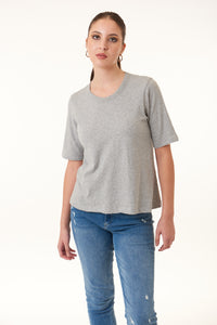 WILT, Cotton, 1/2 sleeve crew neck tee shirt-WILT