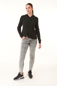 Tractr Jeans, Denim, mid rise skinny jeans in bleach black-Tractr Jeans, Denim, mid rise skinny jeans in bleach black
