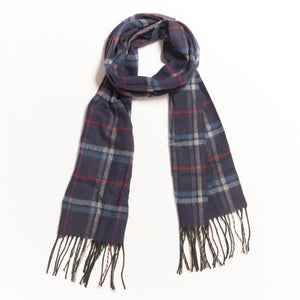tartan plaid, scarf with fringe-Gifts - Accessories